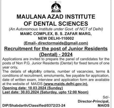 Maulana Azad Institute of Dental Sciences
