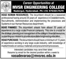 MVSR Engineering College Hyderabad