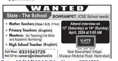 SLATE - The School Bowrampet