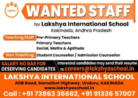 Lakshya International School Kakinada Wanted Staff Facultytub