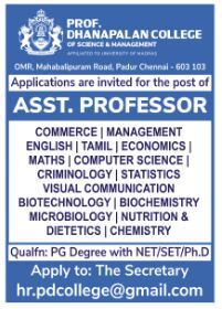 Prof. Dhanapalan College of Science & Management