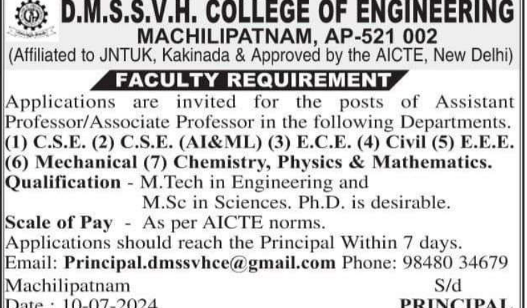 Computer Science Engineering (CSE), CSE (AI & ML), Electronics and Communication Engineering, Civil Engineering, Electrical and Electronics Engineering, Mechanical Engineering, Chemistry, Physics, Mathematics